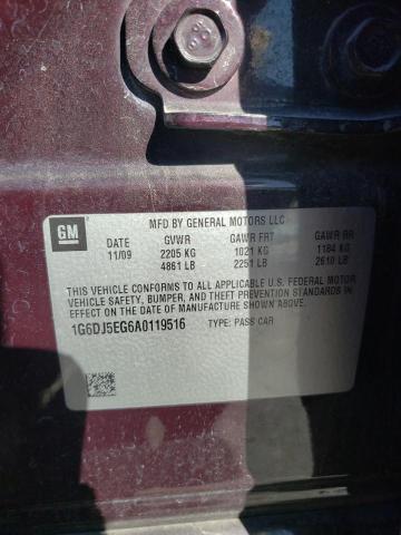 1G6DJ5EG6A0119516 - 2010 CADILLAC CTS PERFORMANCE COLLECTION Bordeaux Foto 13