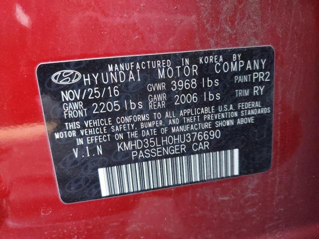 KMHD35LH0HU376690 - 2017 HYUNDAI ELANTRA GT RED photo 13