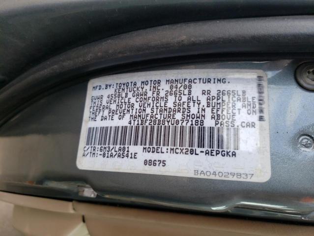 4T1BF28B8YU077188 - 2000 TOYOTA AVALON XL GREEN photo 12