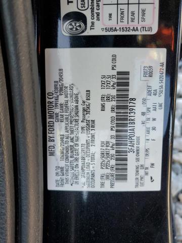 3FAHP0JA1BR139178 - 2011 FORD FUSION SEL BLACK photo 12