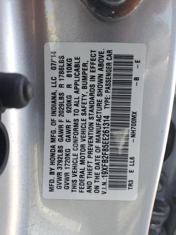 19XFB2F85EE261314 - 2014 HONDA CIVIC EX SILVER photo 12