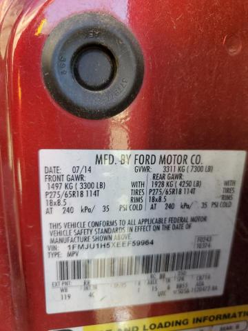 1FMJU1H5XEEF59964 - 2014 FORD EXPEDITION XLT RED photo 13