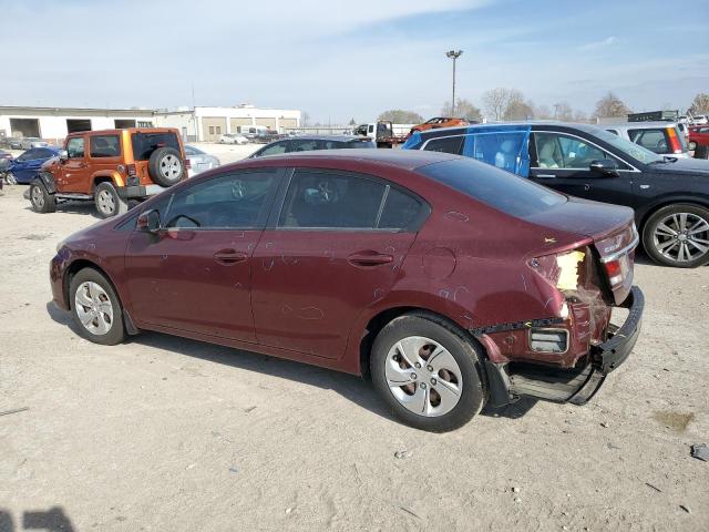 2HGFB2F53DH532123 - 2013 HONDA CIVIC LX RED photo 2