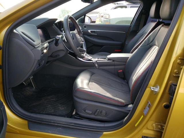 5NPEJ4J20LH048874 - 2020 HYUNDAI SONATA SEL PLUS YELLOW photo 7