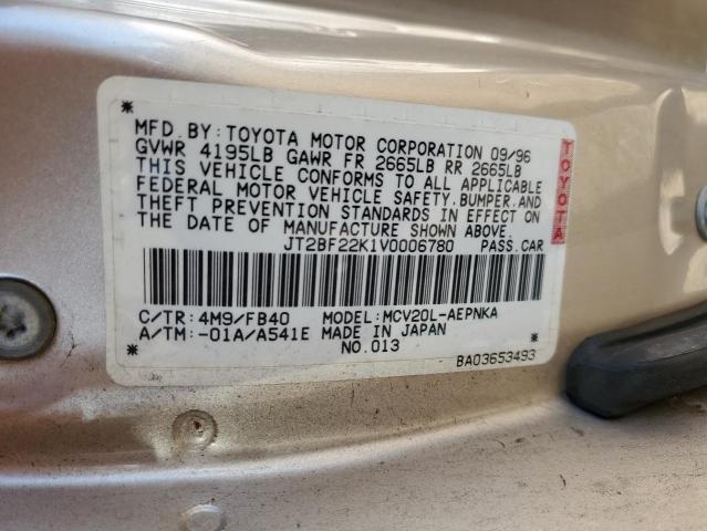 JT2BF22K1V0006780 - 1997 TOYOTA CAMRY LE SILVER photo 12