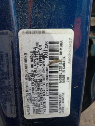 2T1KR32E53C050301 - 2003 TOYOTA COROLLA MA XR BLUE photo 12