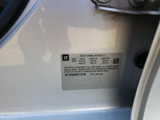 1G11C5SA6GF118746 - 2016 CHEVROLET MALIBU LIM LT 银色 照片 12