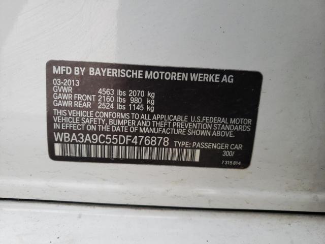 WBA3A9C55DF476878 - 2013 BMW 335 I WHITE photo 12