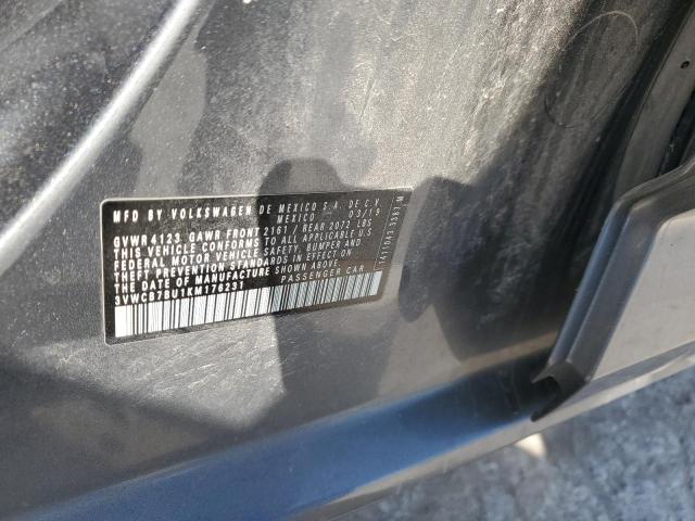 3VWCB7BU1KM176231 - 2019 VOLKSWAGEN JETTA S GRAY photo 13