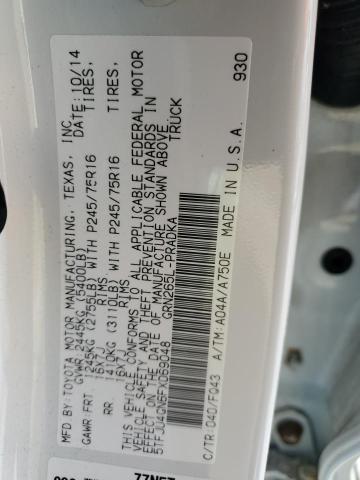 5TFJU4GN6FX069048 - 2015 TOYOTA TACOMA DOUBLE CAB PRERUNNER WHITE photo 12