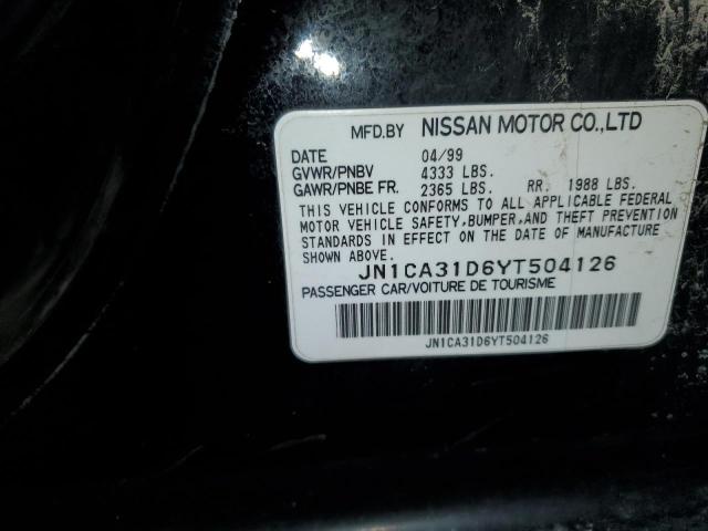 JN1CA31D6YT504126 - 2000 NISSAN MAXIMA GLE BLACK photo 12