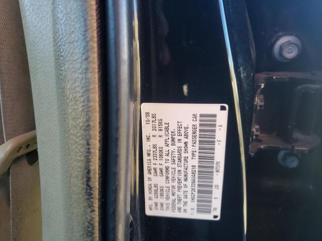 1HGCP26339A048218 - 2009 HONDA ACCORD LX BLACK photo 10