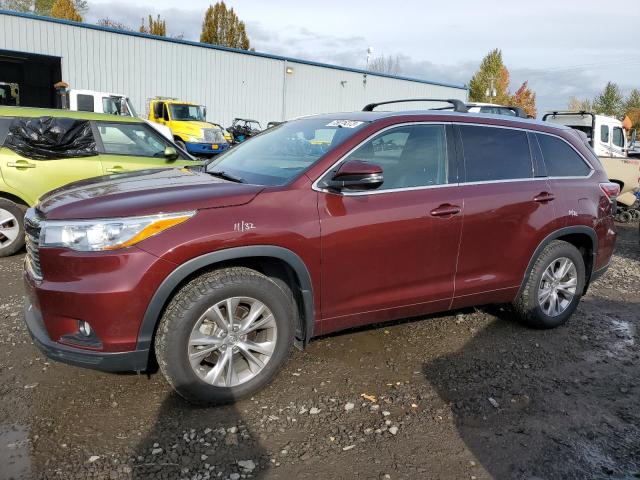 5TDJKRFH5FS110418 - 2015 TOYOTA HIGHLANDER XLE BURGUNDY photo 1
