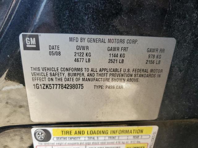 1G1ZK577784298075 - 2008 CHEVROLET MALIBU LTZ შავი ფოტო 13