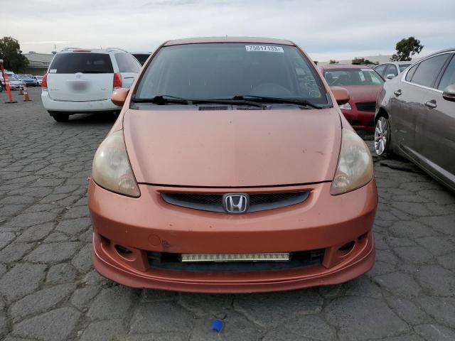 JHMGD386X7S030231 - 2007 HONDA FIT S ORANGE photo 5