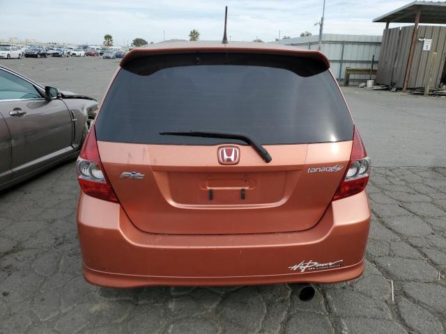 JHMGD386X7S030231 - 2007 HONDA FIT S ORANGE photo 6