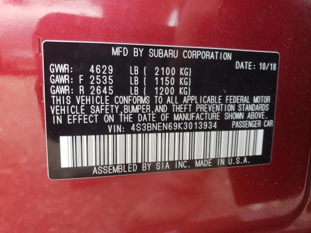 4S3BNEN69K3013934 - 2019 SUBARU LEGACY 3.6R LIMITED RED photo 12