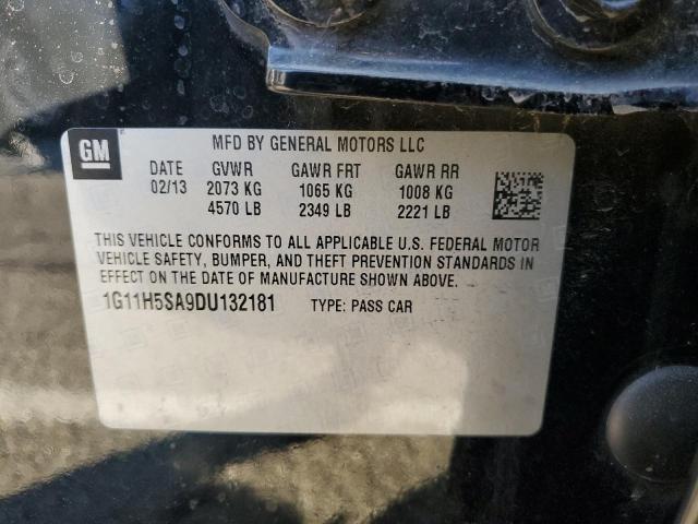 1G11H5SA9DU132181 - 2013 CHEVROLET MALIBU LTZ შავი ფოტო 13