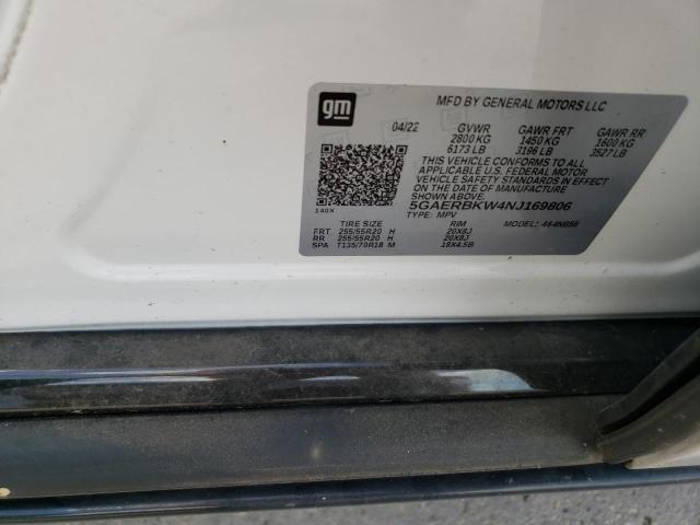 5GAERBKW4NJ169806 - 2022 BUICK ENCLAVE ESSENCE 白色 照片 14