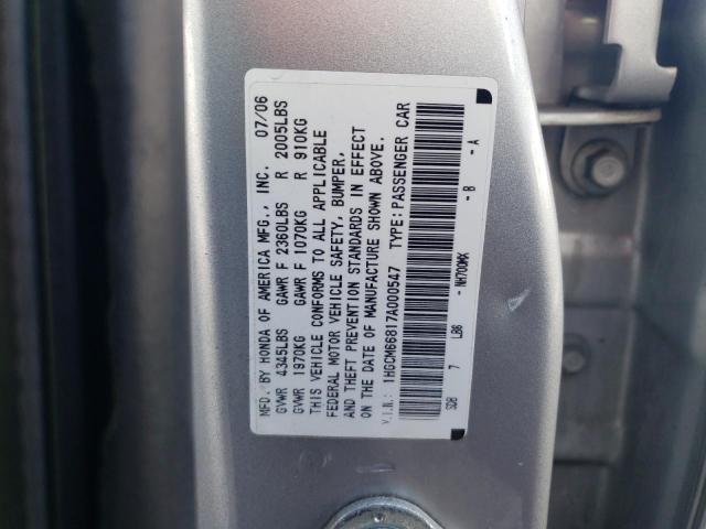 1HGCM66817A000547 - 2007 HONDA ACCORD EX SILVER photo 13