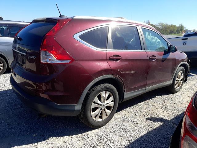 5J6RM4H71CL060001 - 2012 HONDA CR-V EXL MAROON photo 3