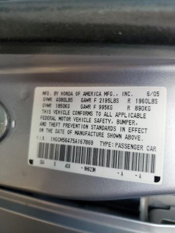 1HGCM56475A167869 - 2005 HONDA ACCORD LX SILVER photo 12