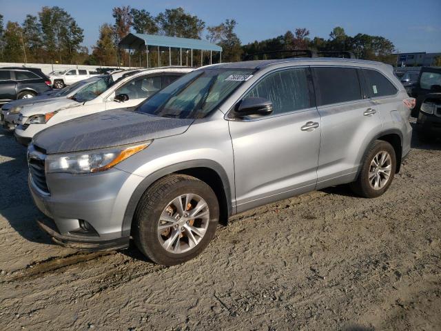 5TDJKRFHXFS218176 - 2015 TOYOTA HIGHLANDER XLE SILVER photo 1