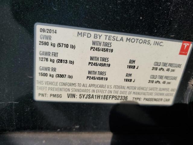 5YJSA1H18EFP52336 - 2014 TESLA MODEL S 绿色 照片 12