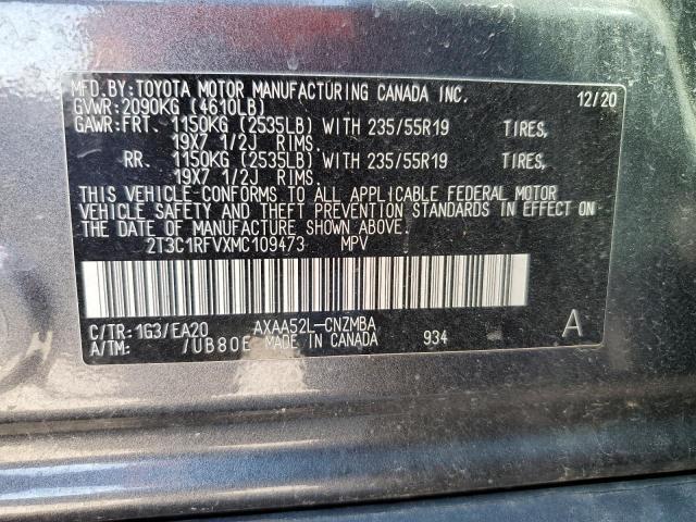 2T3C1RFVXMC109473 - 2021 TOYOTA RAV4 XLE PREMIUM GRAY photo 13