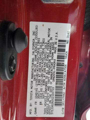 5TEJU62N35Z103733 - 2005 TOYOTA TACOMA DOUBLE CAB PRERUNNER MAROON photo 12