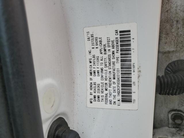 1HGCR3F85GA001331 - 2016 HONDA ACCORD EXL WHITE photo 12