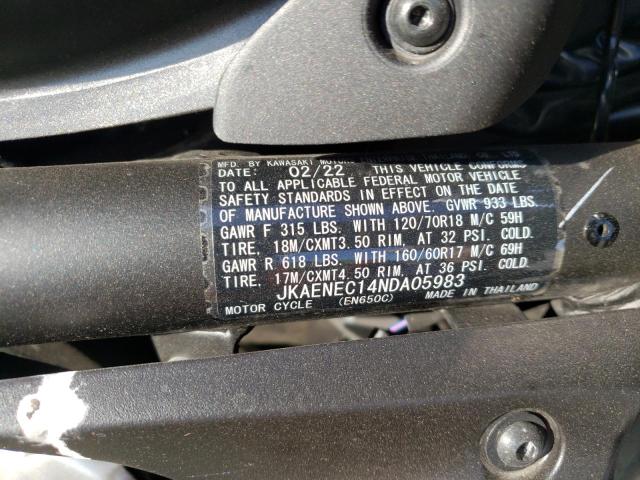 JKAENEC14NDA05983 - 2022 KAWASAKI EN650 C 黑色 照片 10