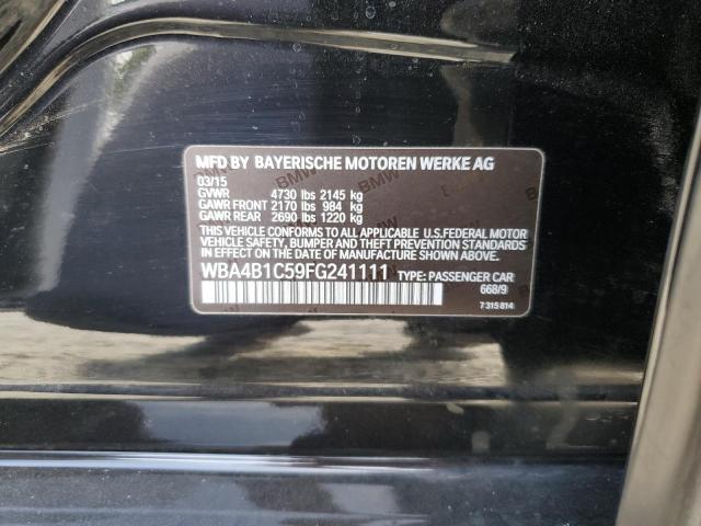 WBA4B1C59FG241111 - 2015 BMW 435 I GRAN COUPE BLACK photo 12