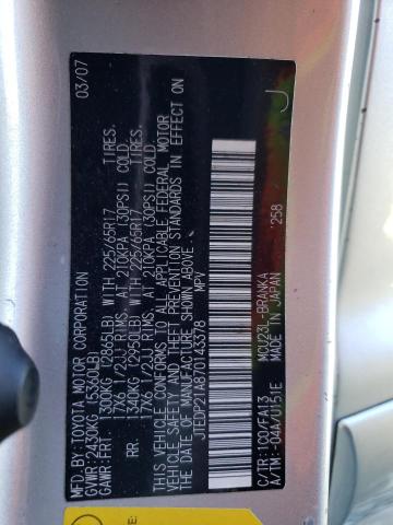 JTEDP21A870143378 - 2007 TOYOTA HIGHLANDER SPORT SILVER photo 13