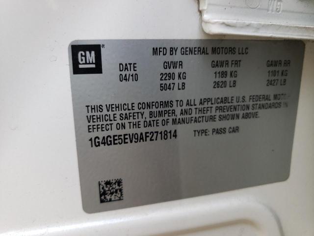 1G4GE5EV9AF271814 - 2010 BUICK LACROSSE CXS 白色 照片 12