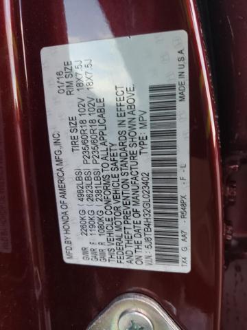 5J8TB4H32GL023402 - 2016 ACURA RDX BURGUNDY photo 13