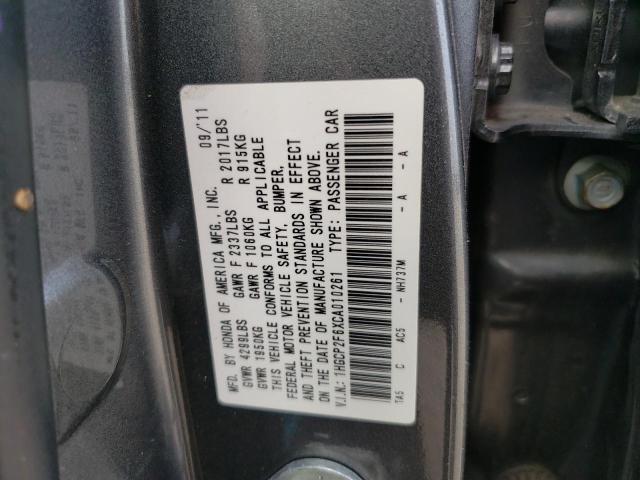 1HGCP2F6XCA010261 - 2012 HONDA ACCORD SE GRAY photo 12