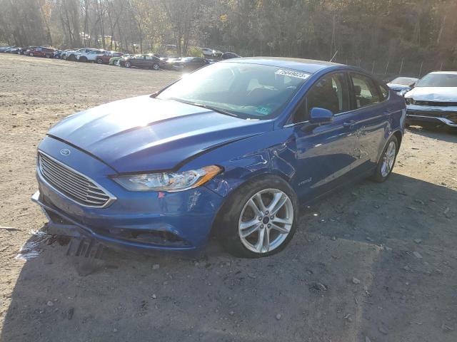 3FA6P0LU5JR103460 - 2018 FORD FUSION SE HYBRID BLUE photo 1