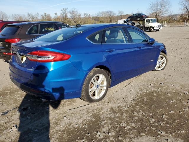 3FA6P0LU5JR103460 - 2018 FORD FUSION SE HYBRID BLUE photo 3