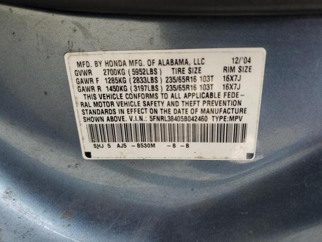 5FNRL38405B042460 - 2005 HONDA ODYSSEY EX BLUE photo 13