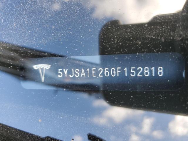 5YJSA1E26GF152818 - 2016 TESLA MODEL S ლურჯი ფოტო 12