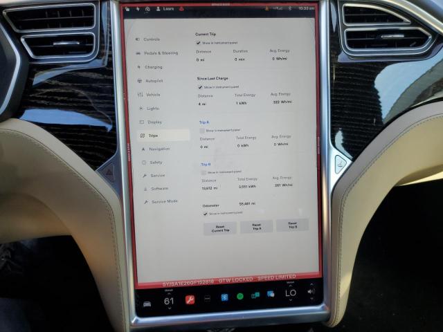 5YJSA1E26GF152818 - 2016 TESLA MODEL S ლურჯი ფოტო 9