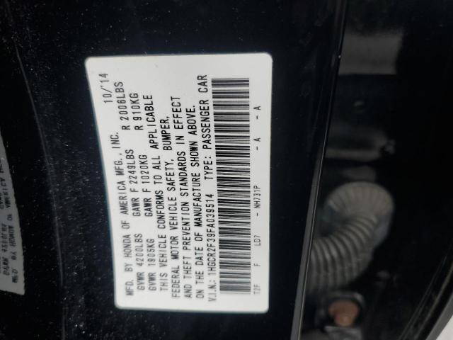 1HGCR2F39FA039514 - 2015 HONDA ACCORD LX BLACK photo 12