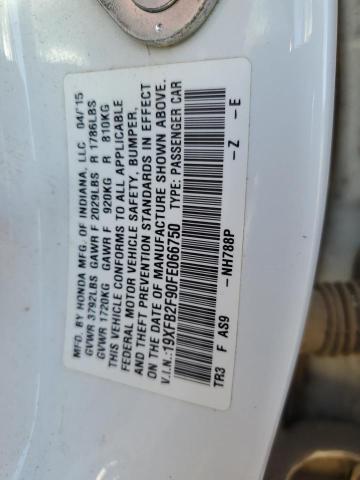 19XFB2F90FE066750 - 2015 HONDA CIVIC EXL თეთრი ფოტო 13