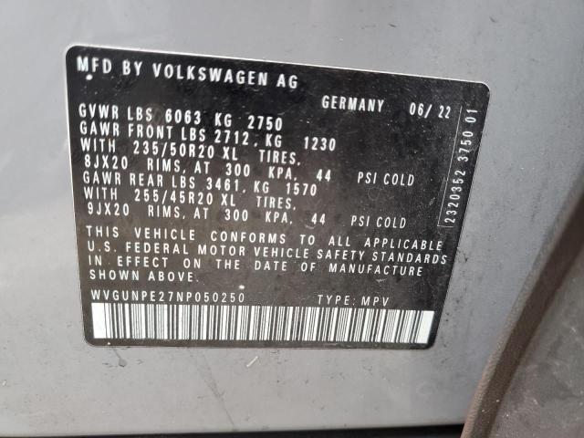 WVGUNPE27NP050250 - 2022 VOLKSWAGEN ID.4 PRO S GRAY photo 14