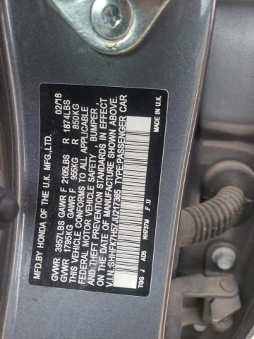 SHHFK7H57JU217365 - 2018 HONDA CIVIC EX GRAY photo 13