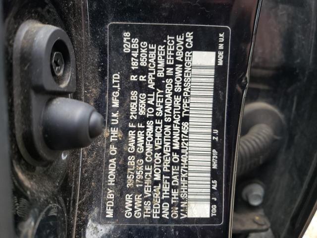 SHHFK7H40JU217456 - 2018 HONDA CIVIC SPORT 黑色 照片 12