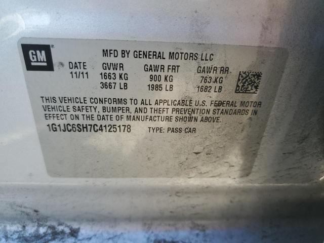 1G1JC6SH7C4125178 - 2012 CHEVROLET SONIC LT SILVER photo 12