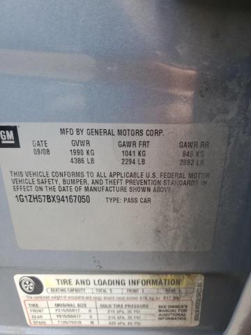 1G1ZH57BX94167050 - 2009 CHEVROLET MALIBU 1LT GRAY photo 12