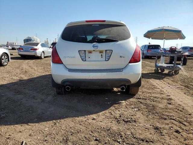 JN8AZ08T56W411204 - 2006 NISSAN MURANO SL WHITE photo 6